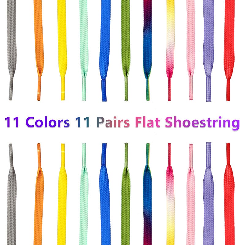 RONRONS 11 Pairs Flat Colorful Shoelaces Gradient Rainbow Shoestring for Sneakers,120cm/47'' (Random Color) - Image 3